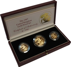 1987 Proof Sterline d'Oro - Cofanetto da 3 Monete