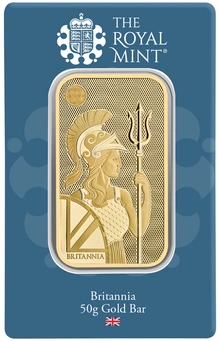 NUOVO Lingotto d'Oro 50 Grammi Britannia