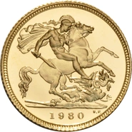 1980 Mezza Sterlina - Elisabetta II - Corona Giovane - Proof senza Confezione