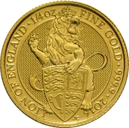 Il Leone di Inghilterra d'Oro 1/4oz - Queens Beast