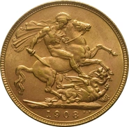 1908 Sterlina - Edoardo VII - P