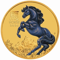 Moneta d'oro colorata 2026 1/10 oz Perth Mint Anno del Cavallo