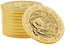 2026 Queen's Beast - Bestie Tudor Moneta d'oro da 1 oz.