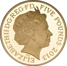 2013 - Quintupla Sterlina Proof - 60th Anniversario Coronazione della Regina