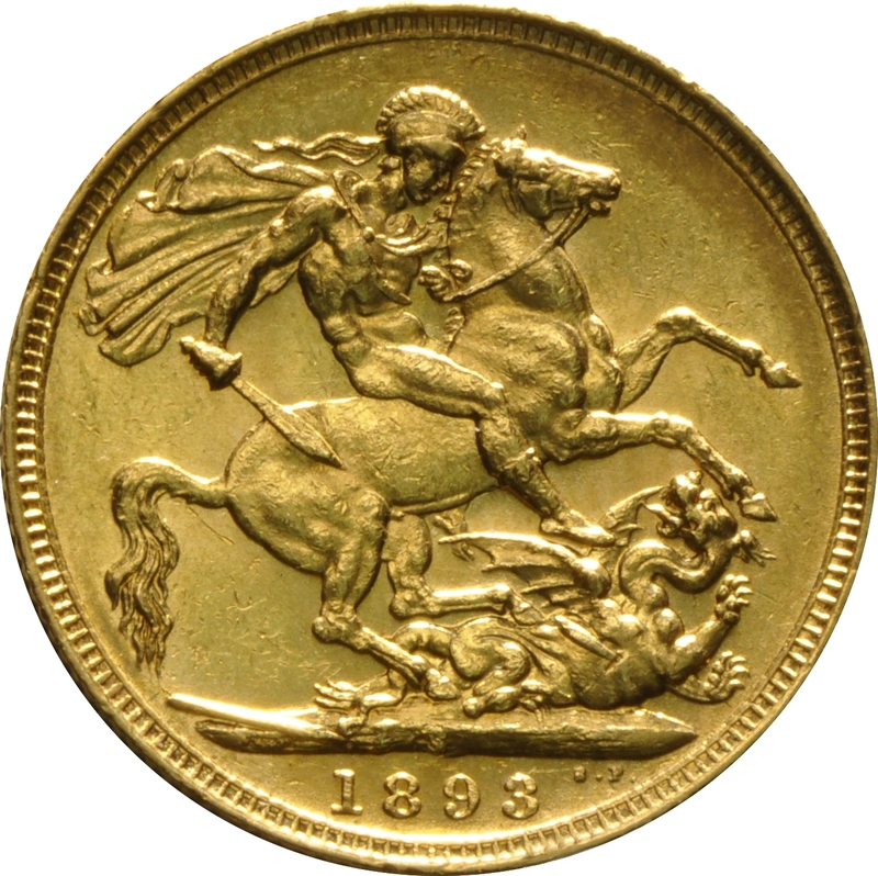 1893 Gold Sovereign Coin Queen Victoria Jubilee Head Sydney
