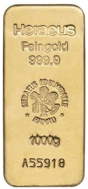 Heraeus 1 Kg Lingotto d'Oro