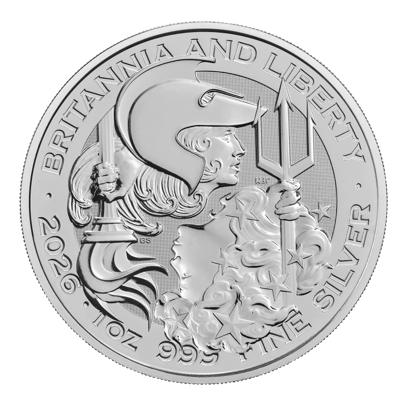 2026 Britannia e Liberty Moneta d'Argento da 1oz