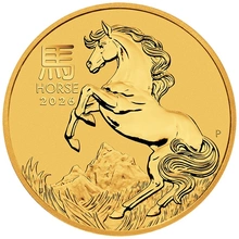 Moneta d'oro 2026 Anno del Cavallo 1/4 oz Perth Mint Serie Lunare Australiana