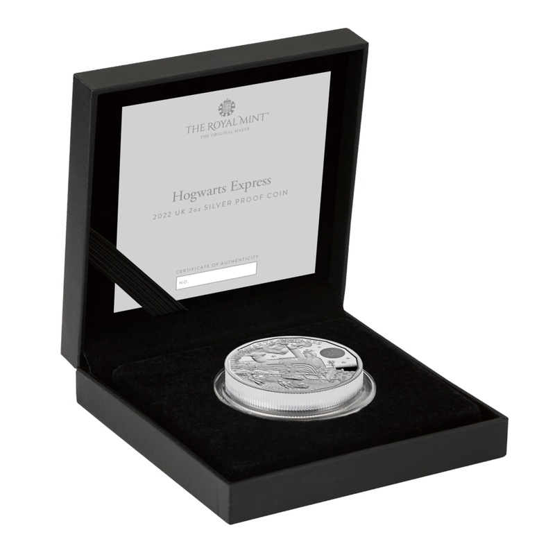 2022 25th Anniversary of Harry Potter - The Hogwarts Express 2oz Proof Silver Coin Boxed