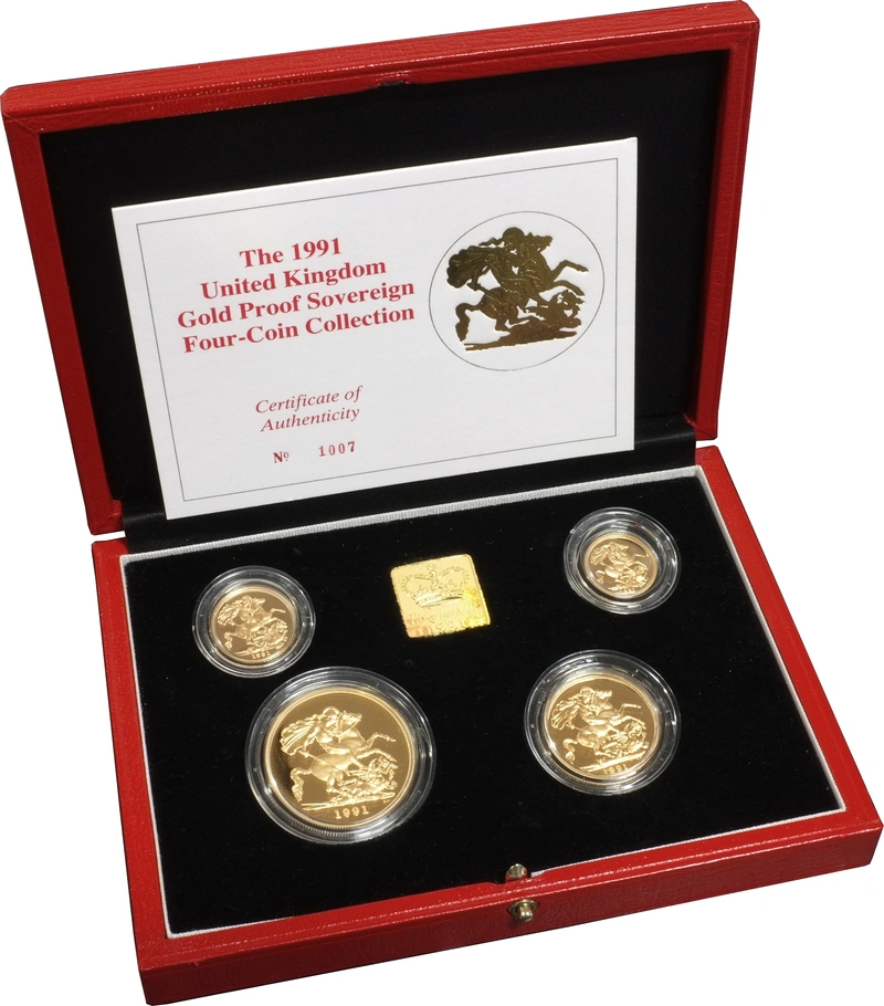 1991 Proof Sterline d'Oro - Cofanetto da 4 Monete