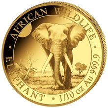 2025 Moneta d'Oro 1/10oz con Elefante Somalo