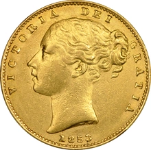 1853 Sterlina - Vittoria Giovane - Stemma Coronato - Londra