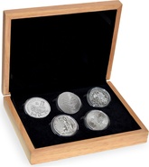 Cofanetto regalo - 5 x Monete d'argento 1oz