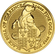 Toro Nero del Duca di Clarence d'Oro 1/4oz - Queens Beast