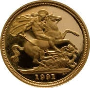 1991 Mezza Sterlina - Elisabetta II - Terzo ritratto - Corona Anziana - Proof senza Confezione