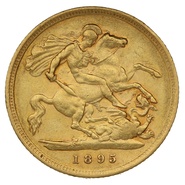 1895 Mezza Sterlina d'Oro - Vittoria Testa Velata - Londra