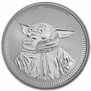 2023 Star Wars Grogu 'Baby Yoda' - Moneta d'Argento da 1 oz