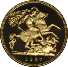 1987 Mezza Sterlina - Elisabetta II - Terzo ritratto - Corona Anziana - Proof senza Confezione