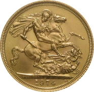 1974 Sterlina - Elisabetta II - Corona Giovane