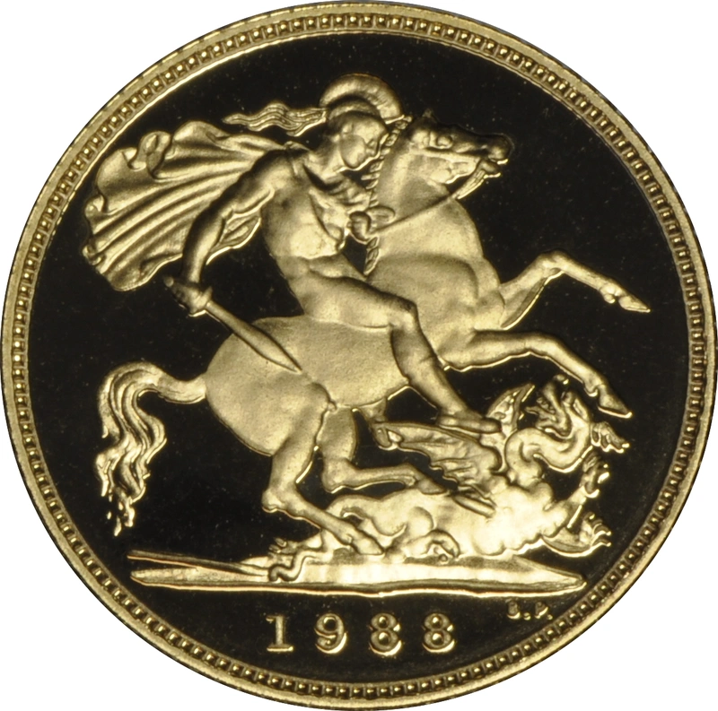1988 Mezza Sterlina - Elisabetta II - Terzo ritratto - Corona Anziana - Proof senza Confezione