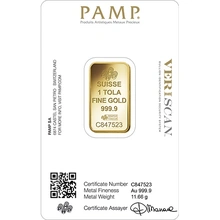 PAMP 1 Tola Lingottino d'Oro