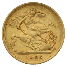 1895 Mezza Sterlina d'Oro - Vittoria Testa Velata - Londra