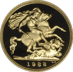 1988 Mezza Sterlina - Elisabetta II - Terzo ritratto - Corona Anziana - Proof senza Confezione