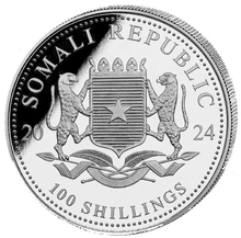 2024 Moneta d'Argento 1oz con Elefante Somalo