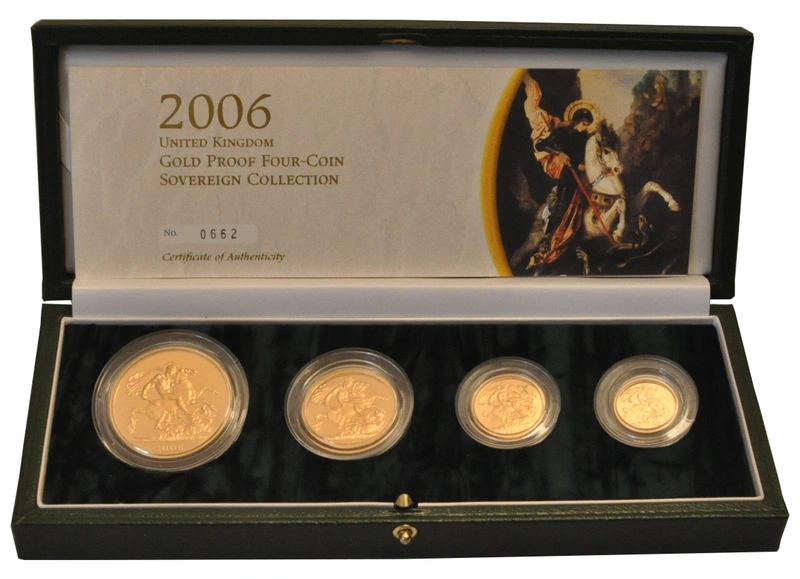 2006 Proof Gold Sovereign 4 Coin Set Boxed