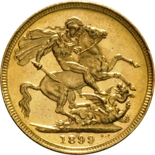 1899 Sterlina d'Oro - Vittoria Testa Velata - S