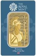 NUOVO Lingotto d'oro da 100 g Britannia Minted