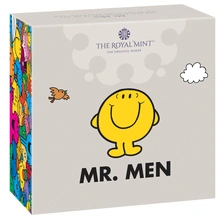 2021 Moneta d'oro 1oz Mr Men 'Mr Happy' Proof in cofanetto