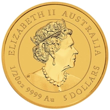 2023 Moneta d'Oro Perth Mint 1/20 oz Anno del Coniglio