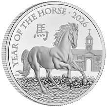 2026 Royal Mint 1 oz Anno del Cavallo Moneta d'argento Proof