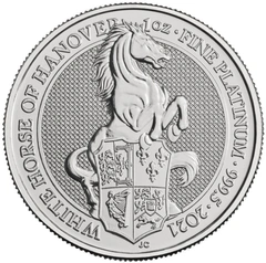 2021 Cavallo Bianco di Hanover di Platino 1oz - Queen's Beast