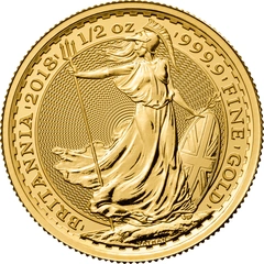 2018 Britannia 1/2 oncia d'oro