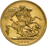 1895 Sterlina d'Oro - Vittoria Testa Velata - M