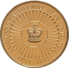 1993 - Proof 5 Pound d'Oro - 40° Anniversario Incoronazione