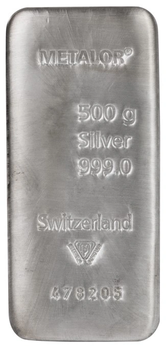 Metalor 500g Lingotto d'Argento