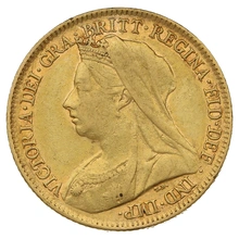 1895 Mezza Sterlina d'Oro - Vittoria Testa Velata - Londra