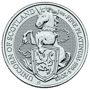 Unicorno di Scozia di Platino 1oz - Queen's Beast