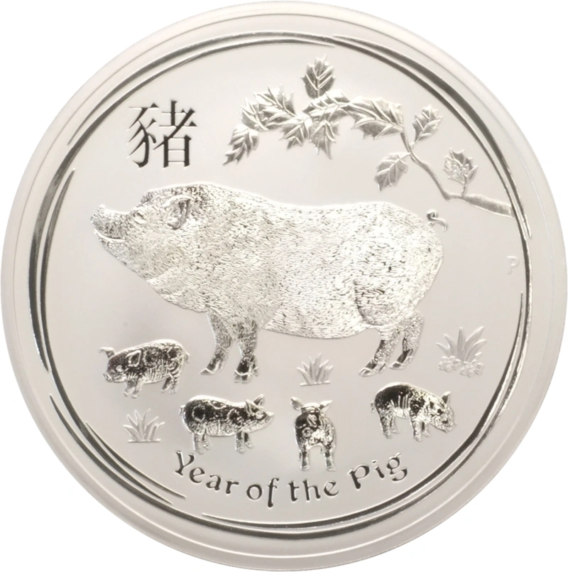 Anno del Maiale 10oz d'Argento 2019 - Perth Mint