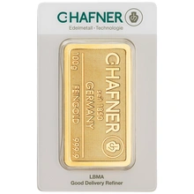 C. Hafner Lingotto d'Oro 100 Grammi