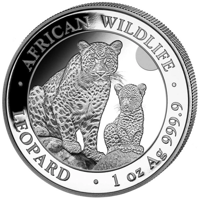 2024 1oz Moneta d'argento d'argento Leopardo somalo della fauna africana