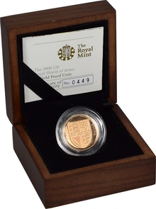2008 Proof £1 d'Oro - Valuta UK - Stemma Araldico Reale