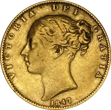 1847 Sterlina - Vittoria Giovane - Stemma Coronato - Londra