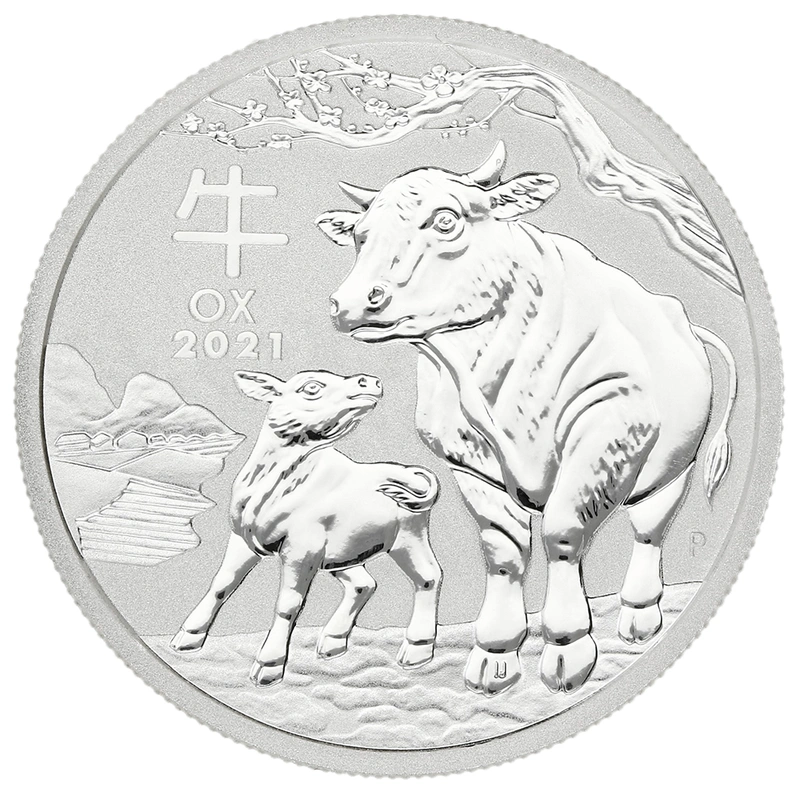 Anno del Bue d'Argento 2021 1/2oz - Perth Mint