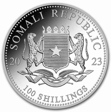 2023 Moneta d'Argento Somala 1oz con Leopardo