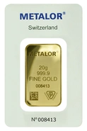 Metalor 20 Grammi Lingottino d'Oro