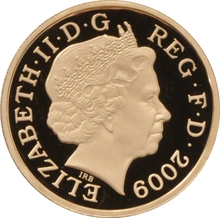 2009 Proof £1 d'Oro - Valuta UK - Stemma Araldico Reale